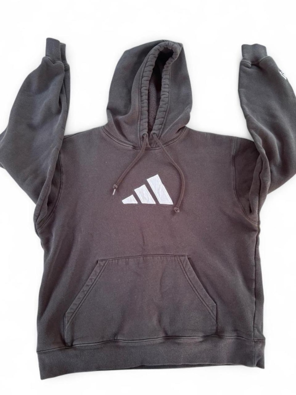 adidas Black Pullover Hoodie with White Logo
